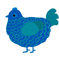 A ultramarine and sea chicken with a lace pattern