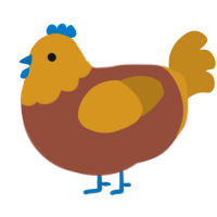 A russet and ochre chicken with a head pattern