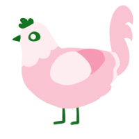 A rose chicken with a head pattern