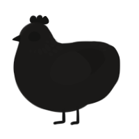 A sable chicken with a neck-speckle pattern