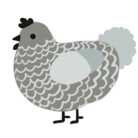 A ash and silver chicken with a lace pattern