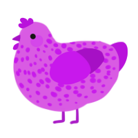 A orchid and amethyst chicken with a speckle pattern