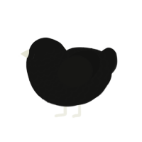 lack of leg, a black chicken with a lace pattern