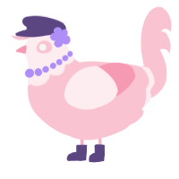 A rose chicken with a head pattern