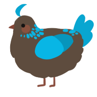 A bark and cerulean chicken with a neck-speckle pattern
