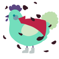 A mint and gluppy chicken