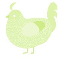 A apple chicken with a double-lace pattern