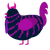 Gabriel, a tumblr and plum chicken with a bar pattern