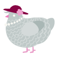 A silver chicken with a lace pattern