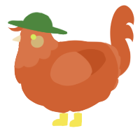 A vermilion chicken with a head pattern