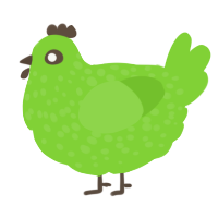 A grass chicken with a speckle pattern