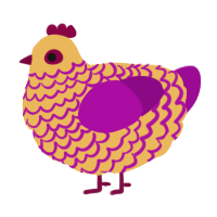 A honey and plum chicken with a lace pattern