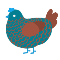 A sea and russet chicken with a lace pattern