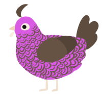 A orchid and bark chicken with a double-lace pattern