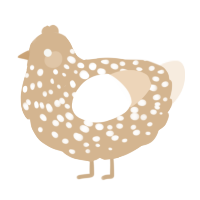 A beige and cream chicken with a speckle pattern