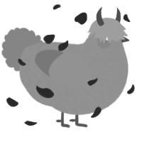 A lime and ash chicken with a lace pattern