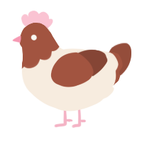 A cream and russet chicken with a head pattern