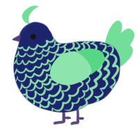 A navy and spring chicken with a lace pattern