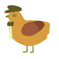 A orange and russet chicken