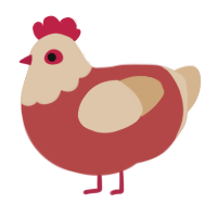 Toasty Chicken, a red and beige chicken with a head pattern