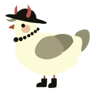A white and ash chicken