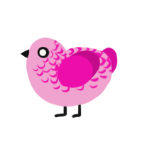 Pannnkkk, a pink and fuchsia chicken with a half-lace pattern