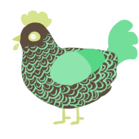 A bark and spring chicken with a double-lace pattern