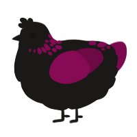 A sable and wine chicken with a neck-speckle pattern