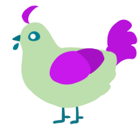 A gluppy and amethyst chicken