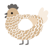 A beige and cream chicken with a lace pattern