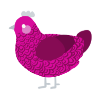 A fuchsia and wine chicken with a double-lace pattern