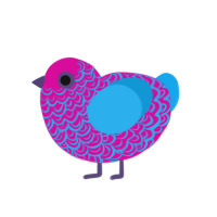 (unnamed), a fuchsia and sky chicken with a double-lace pattern