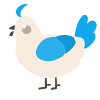 A cream and sky chicken