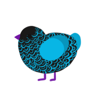 (unnamed), a sable and cerulean chicken with a double-lace pattern