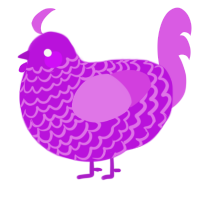 A amethyst and orchid chicken with a lace pattern
