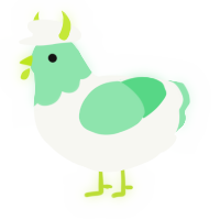A white and spring chicken with a head pattern