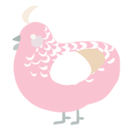 A rose and cream chicken with a half-lace pattern