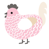 A rose and cream chicken with a lace pattern