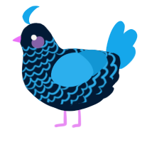 A tumblr and sky chicken with a lace pattern