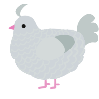 A mist and silver chicken with a lace pattern