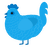 A sky chicken with a lace pattern