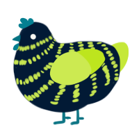 A tumblr and lime chicken with a bar pattern