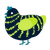 A tumblr and lime chicken with a bar pattern