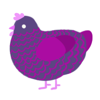 A overcast and plum chicken with a lace pattern