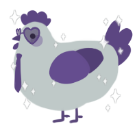 A silver and overcast chicken