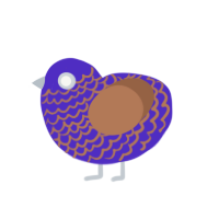 Almost Royalty, a indigo and brown chicken with a lace pattern