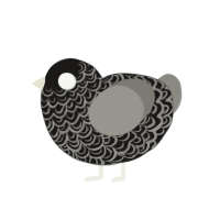 All Seeing, a sable and ash chicken with a double-lace pattern