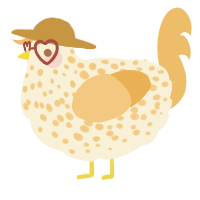 A cream and honey chicken with a speckle pattern