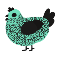 A mint and sable chicken with a double-lace pattern
