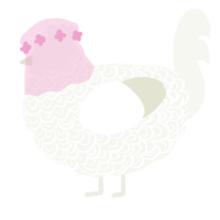 A white chicken with a double-lace pattern